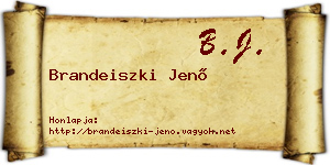 Brandeiszki Jenő névjegykártya